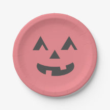 Plato de fiesta de halloween rosa rosado