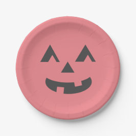 Plato de fiesta de halloween rosa rosado