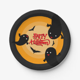 Plato de fiesta de papel de Halloween con fantasma