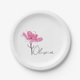 Plato de flor de natalidad personalizado, flor acu