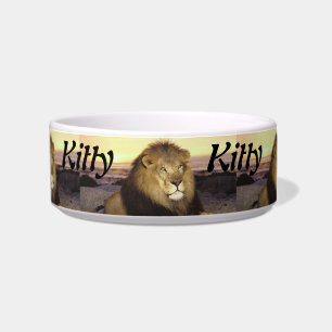 Plato de gato de león personalizado