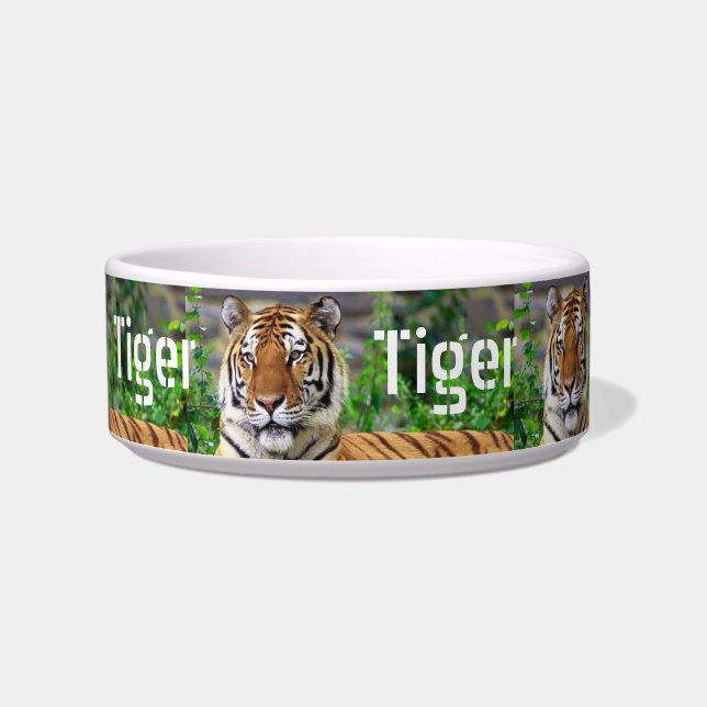 Plato de gato TIger personalizado (Frente)