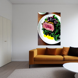 Plato de lomo de ternera asado | Poster de arte de