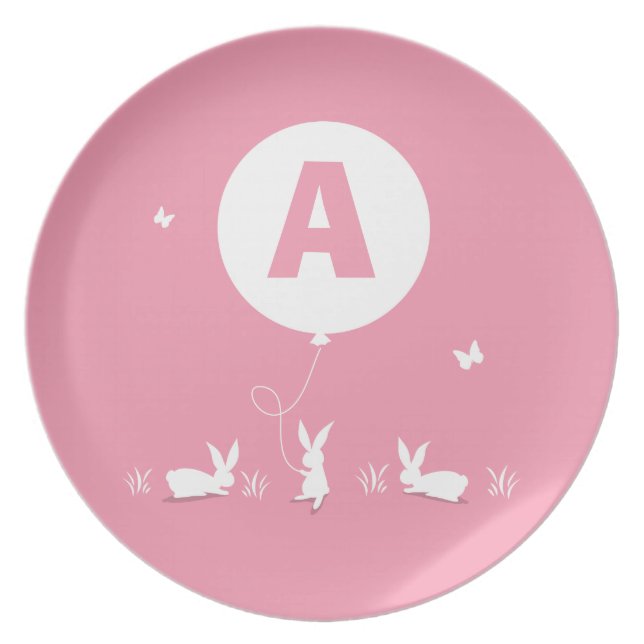 Plato De Lucy: Niños personalizados el | del ROSA del (Frente)