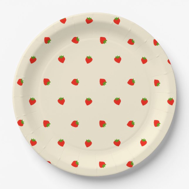 PLATO DE PAPEL いちご（アイボリー） (Anverso)