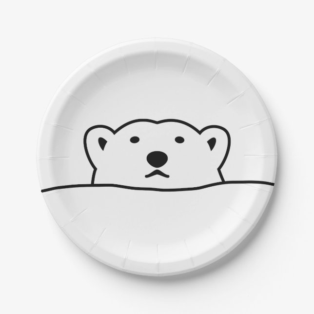 Plato De Papel 【のぞくホッキョクグマ】 Looking polar bear (Anverso)