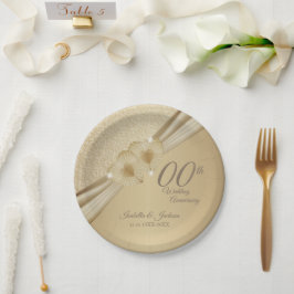 Plato De Papel 00.º Aniversario del Boda de Oro