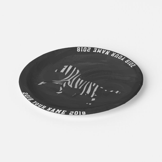 Plato De Papel 08 de 12 placa Fiesta Personalizado cebra (Angular)