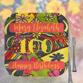 Plato De Papel 100 cumpleaños