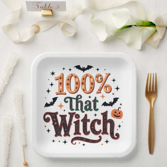 Plato De Papel 100% Esa Bruja (Boda)