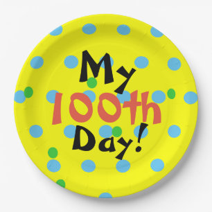 Plato De Papel 100o Día de placas de papel de la celebración de