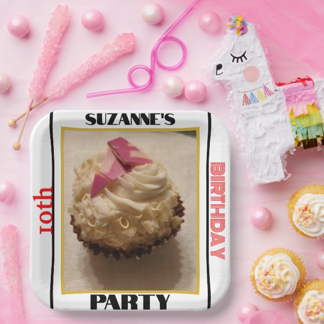 Plato De Papel 10.ª ÉPOCA DE FOTOGRAFÍA DE la fiesta de cumpleaño (Fiesta)