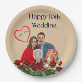 Plato De Papel 10.º Aniversario Boda