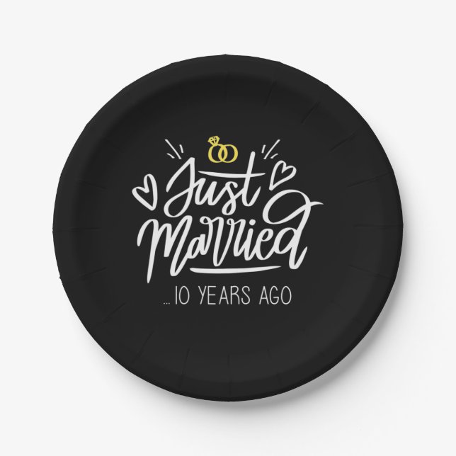 Plato De Papel 10.º Aniversario Boda (Anverso)