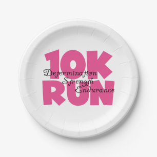 Plato De Papel 10.000 carreras de deportes rosados