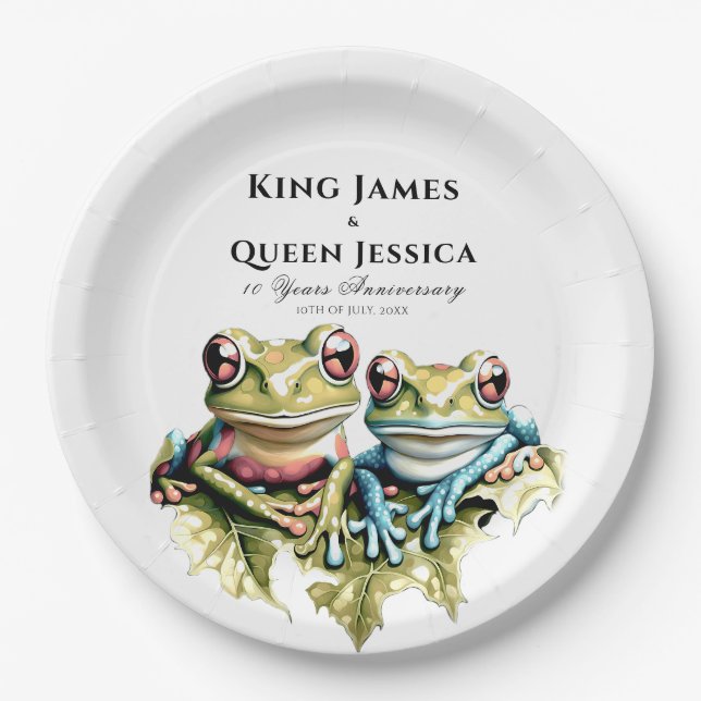 Plato De Papel 10 años Boda Aniversario Jardín Fiesta Casual (Anverso)