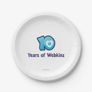 Plato De Papel 10 años de logotipo de Webkinz