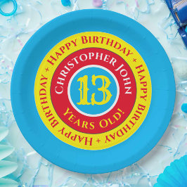 Plato De Papel 13.ª Placas de papel de cumpleaños