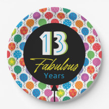 13.º globo gráfico brillante de cumpleaños
