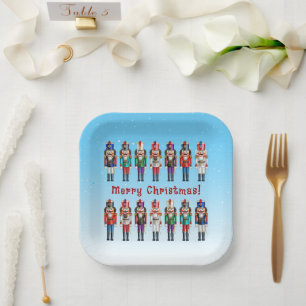 Plato De Papel 14 Soldados de Juguetes Nutcracker