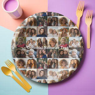 Plato De Papel 16 Collage de fotos - fotos cuadradas o instagram