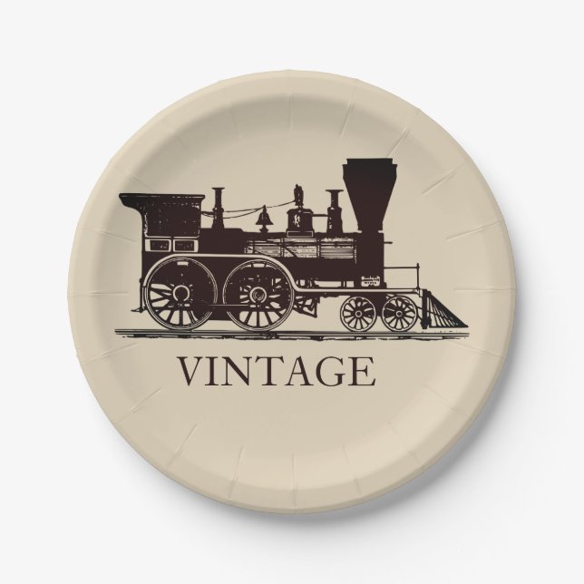 Plato De Papel 1859 Tren de vapor (Anverso)
