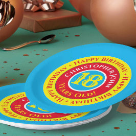 Plato De Papel 18.ª Placas de papel de cumpleaños