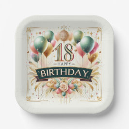 Plato De Papel 18 cumpleaños