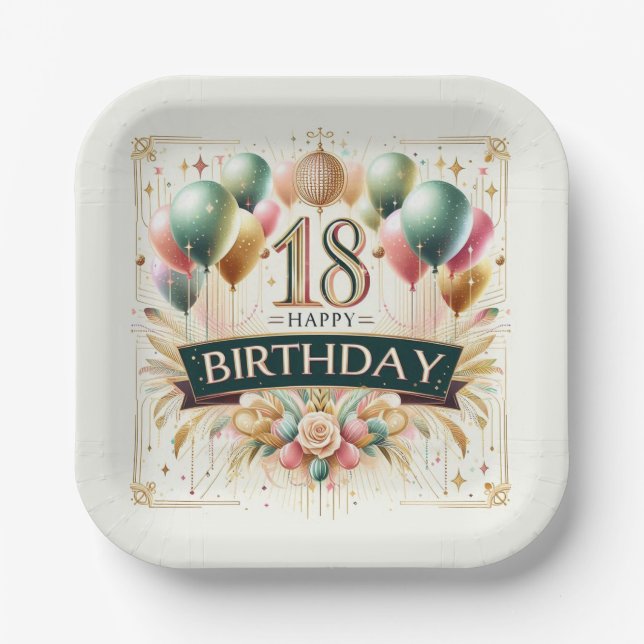 Plato De Papel 18 cumpleaños (Anverso)