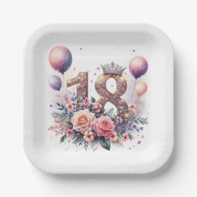 Plato De Papel 18 cumpleaños (Anverso)
