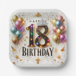 Plato De Papel 18 cumpleaños