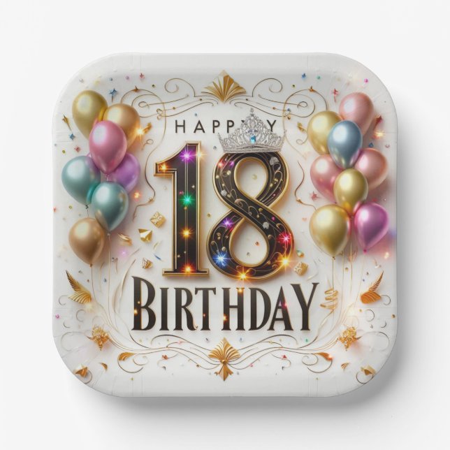 Plato De Papel 18 cumpleaños (Anverso)