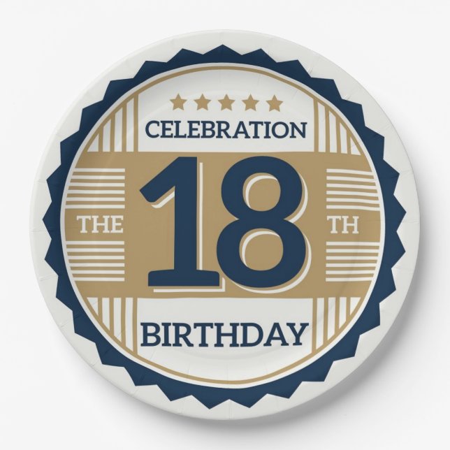 Plato De Papel 18 cumpleaños (Anverso)