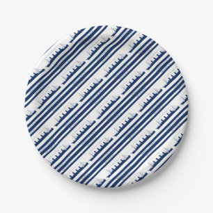 Plato De Papel 1912 raya azul titánica 5