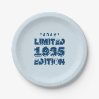 Plato De Papel 1935 o Any Year Birthday Limited Edition 80th V2Z