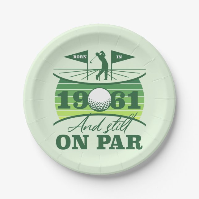 Plato De Papel 1961 60th Birthday Golf Lover (Anverso)