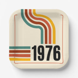 Plato De Papel 1976 Retro Vintage Poster 50th Birthday