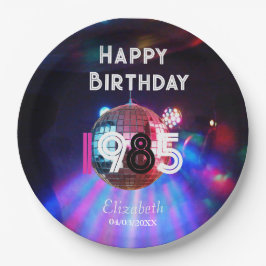 Plato De Papel 1985 Disco Ball 40.ª invitación a la fiesta de cum