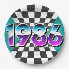 Plato De Papel 1986 40th Birthday Retro Vintage Party Decor