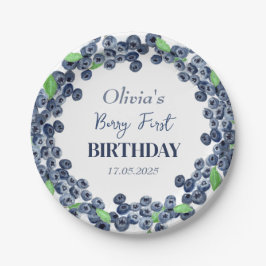 Plato De Papel 1.ª fiesta de cumpleaños: Beberry Blueberry Baby G