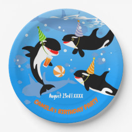 Plato De Papel 1.ᵉʳ cumpleaños bajo la orilla de la ballena bebé