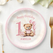 1.ᵉʳ cumpleaños Teddy Bear Bolas de papel de globo