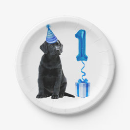 Plato De Papel 1.ᵉʳ tema de la cachorro de cumpleaños - Cute Perr