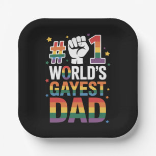 Plato De Papel #1 Papá Gay Más Gay del Mundo Divertido Día del Pa