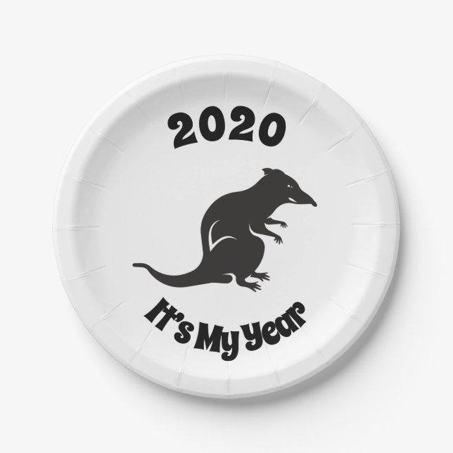 Plato De Papel 2020 Mi Año De La Rata (Anverso)