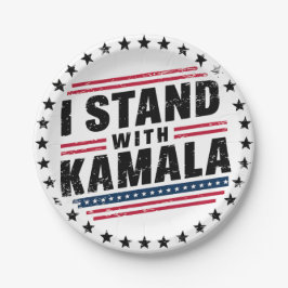 Plato De Papel 2024 Kamala Harris Señora Presidenta Votación USA