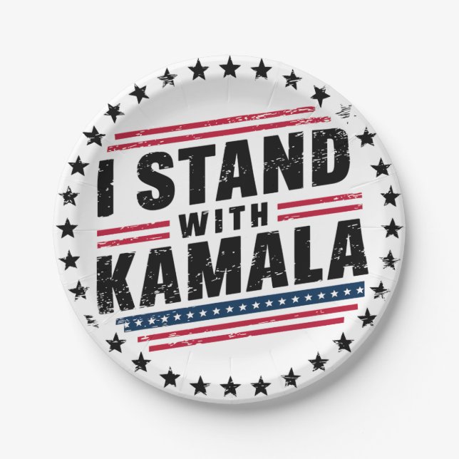 Plato De Papel 2024 Kamala Harris Señora Presidenta Votación USA (Anverso)