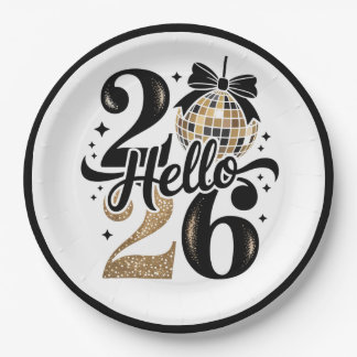 Plato De Papel 2026 Black And Gold New Year