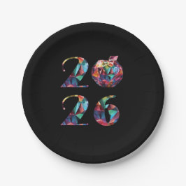 Plato De Papel 2026 New Year's Eve Party-Colorful