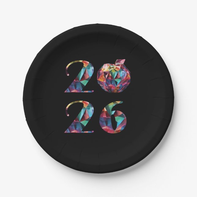 Plato De Papel 2026 New Year's Eve Party-Colorful (Anverso)